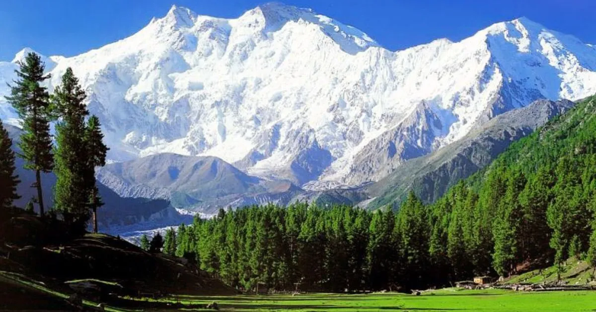 A most beautiful green place with snow-capped peak in Gigit Baltistan